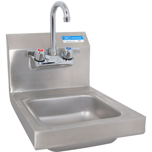 SINK,HAND , S/S,W/FAUCET, 12"W