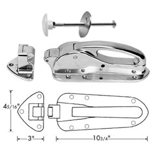 LATCH, CHROME,W/FL STRIKE/IR