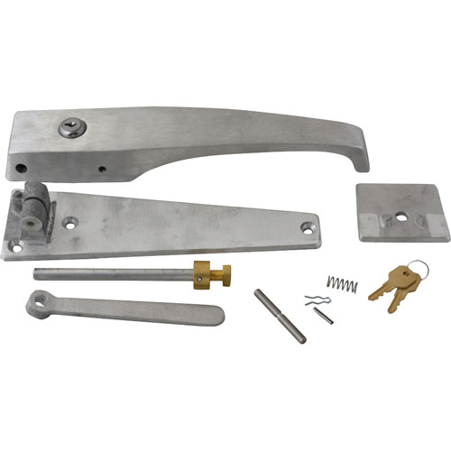 LATCH (NARROW, W/ LEVER FL, BRSHED