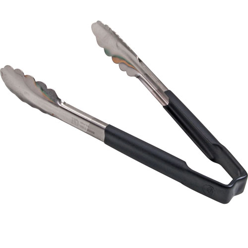 TONGS,SCALLOP, 9.5",BLK HDL