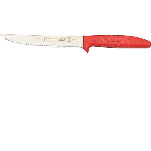 KNIFE,UTILITY6"SCALLOPED ,RED