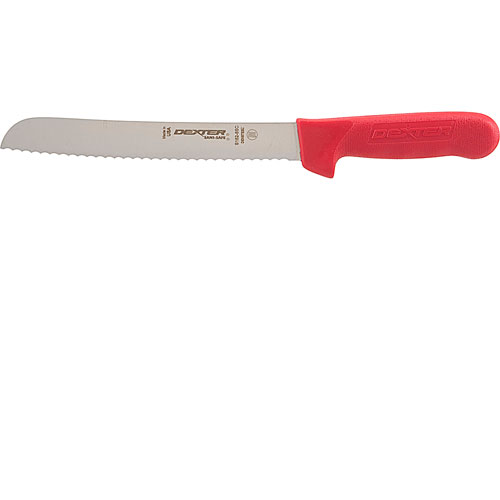 KNIFE,BREAD 8",SCALLOPED ,RED