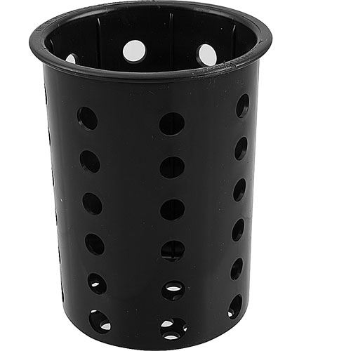 CYLINDER,SILVERWARE BLAC K PERFORATED, PLASTIC