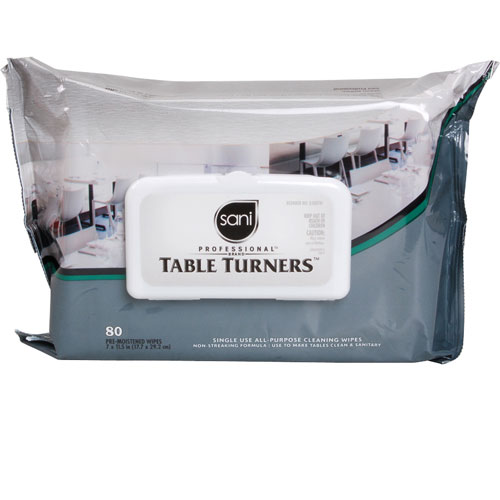 WIPES, TABLE TURNERS, 90CT, 12-PK - Part # A580FW