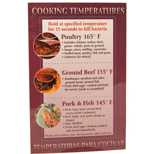 POSTER, COOKING TEMPERATURES -  AllPoints Part # 1421500