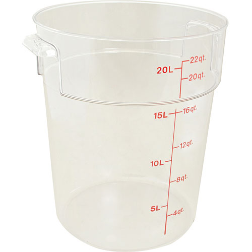 CONTAINER, 12-1/8"RD,22 QT,CLR