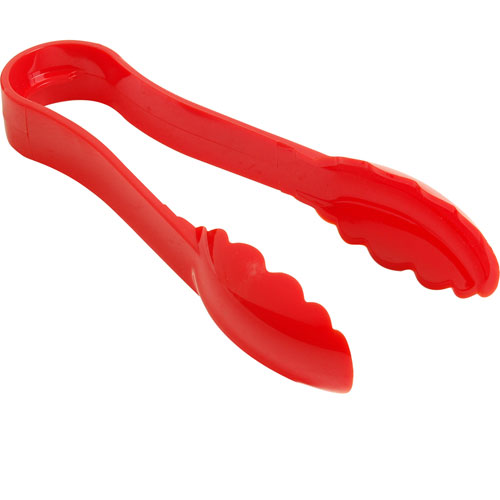 TONGS, 6"L,SCALLOP,RED PLST