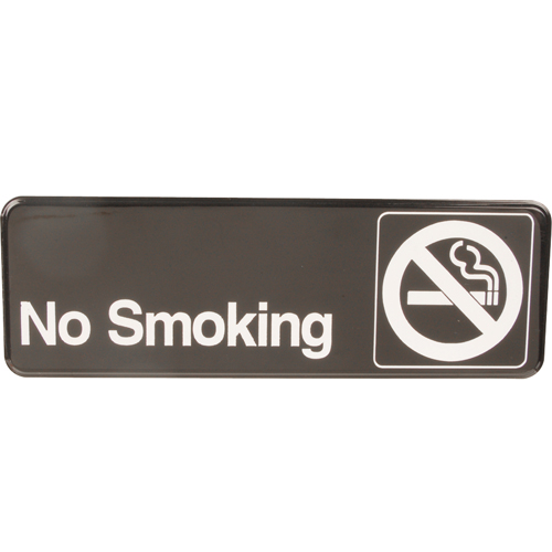 SIGN,NO SMOKING, BLACK, 3X9"