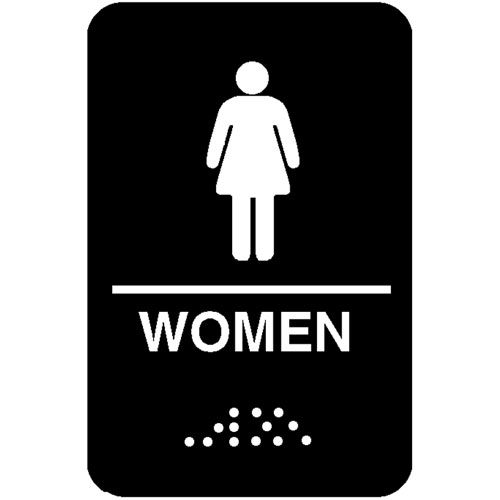 SIGN,WOMAN'S, BRAILLE, 6X9"