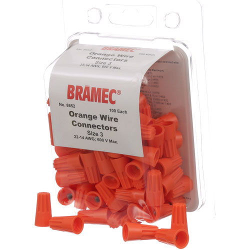 NUTS, WIRE - ORANGE (100/Pkg)