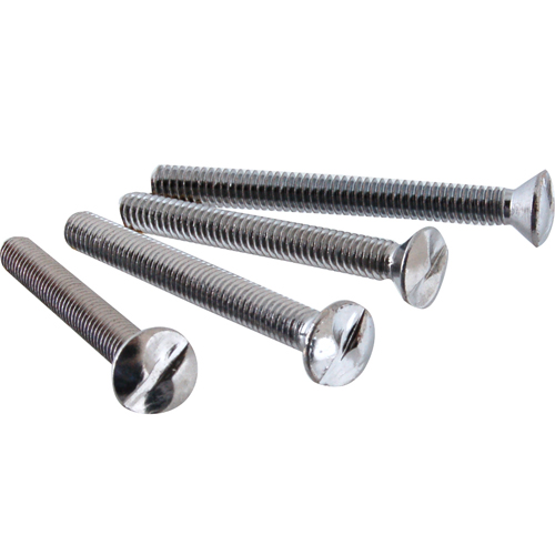 SCREW,1-WAY , 8-32THD,MH,CP,4-PK