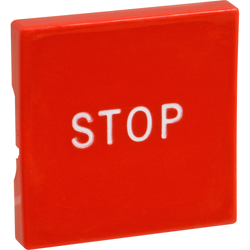 BUTTON, RED/SQW/ STOP MARKING