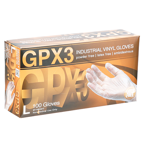 GLOVES, GPX3 VNL, BX/100, PWDRFREE, CLR, SIZE L -  AllPoints Part # 8014545