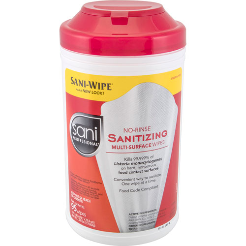 WIPES, SANI-WIPE, CANS,100CT, 6-PK - Part # P56784